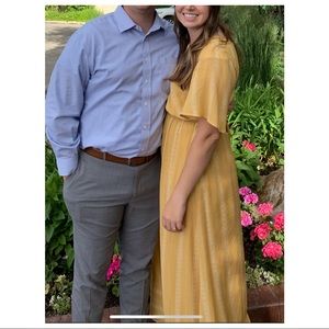 ROOLEE YELLOW WITH CREAM/WHITE PATTERN, MAXI DRESS